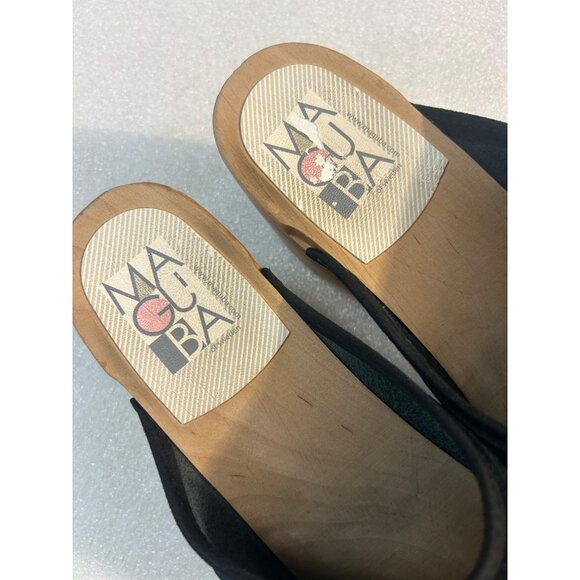 Maguba Swedish Clogs Stockholm Black Natural Suede Leather Shoes 38 US 8 8.5 - Picture 5 of 6